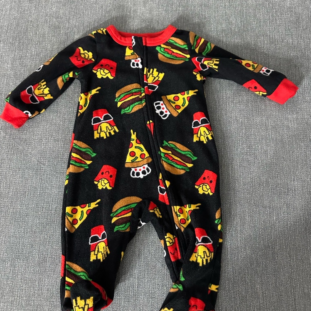 Colorful Food Print Kids Footies